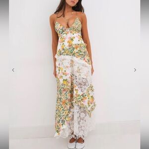 For Love & Lemons Rosalyn Maxi Dress Marigold S Love and Lemons lace floral sun